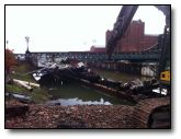 The interior of the Paddle Steamer removed, The hull exposed