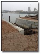 Construction of the remaining slipway wall is rapid