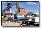 Volvo EC360C shears into the steel structure of the PS Lincoln Castle